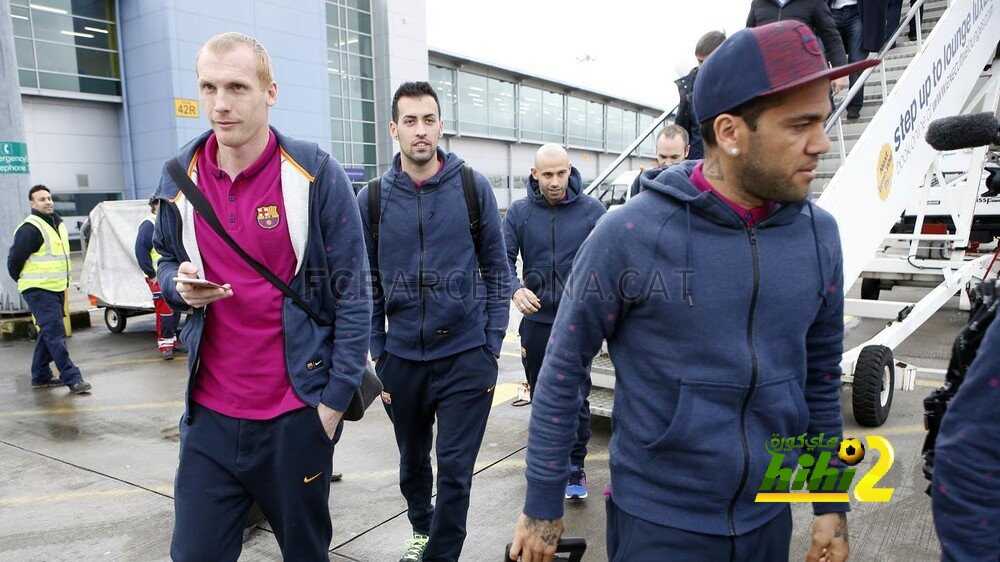 صور : وصول برشلونة إلى لندن