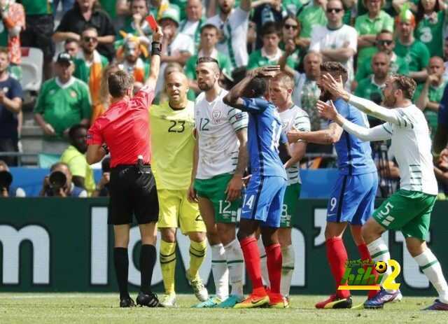 دافي يصبح ثالث لاعب يتعرض للطرد في اليورو