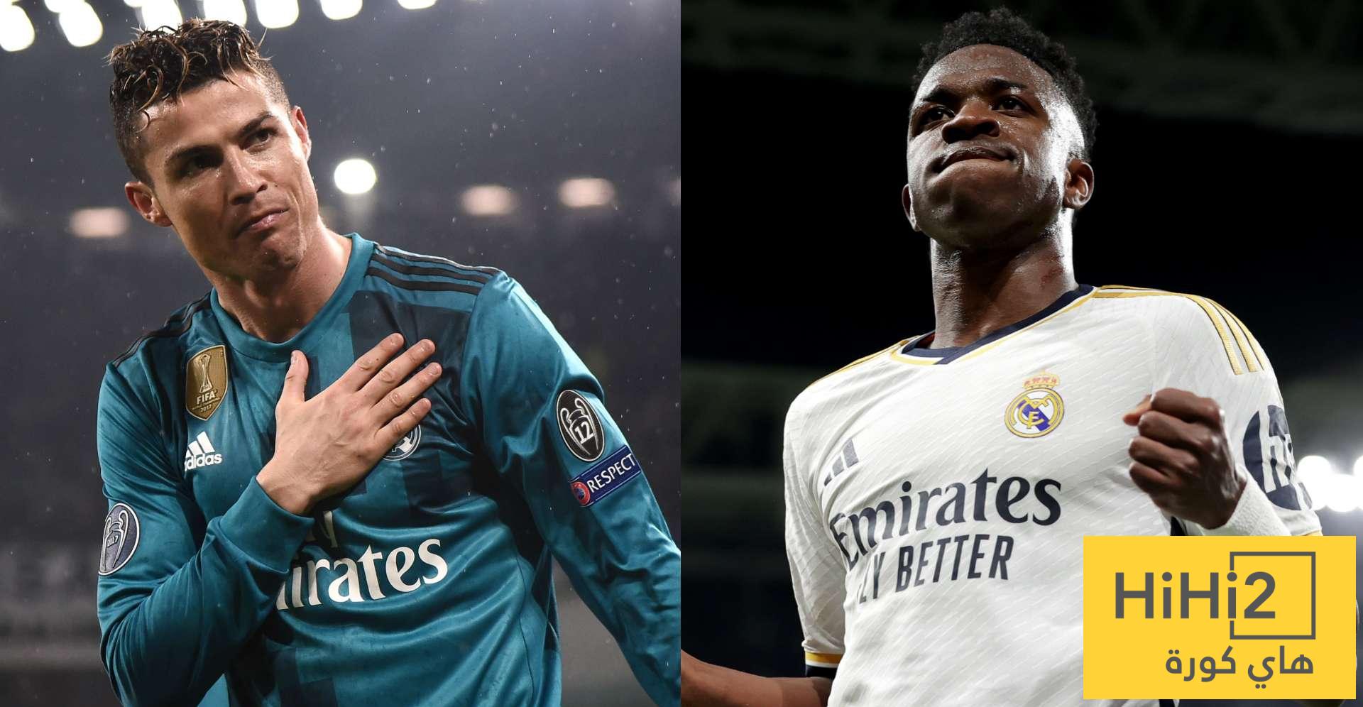 نيوز برو : مقارنة بين رونالدو وفينيسيوس في أول 7 مواسم مع ريال مدريد