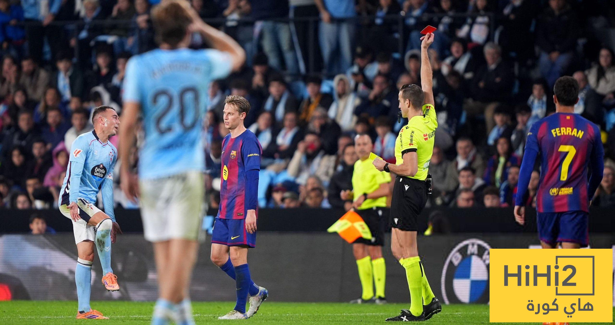 ثالث بطاقة حمراء لـ دي يونغ مع برشلونة