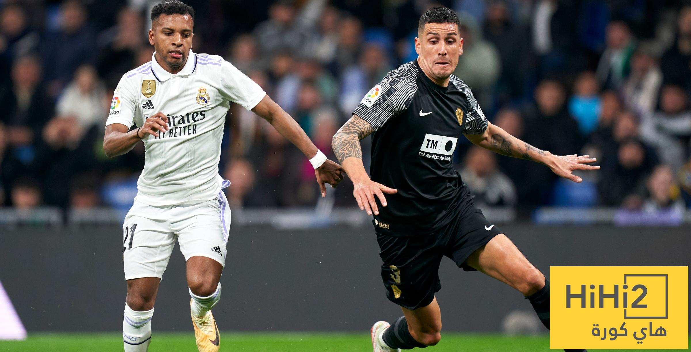 نتائج آخر خمس مباريات بين ريال مدريد وإلتشي