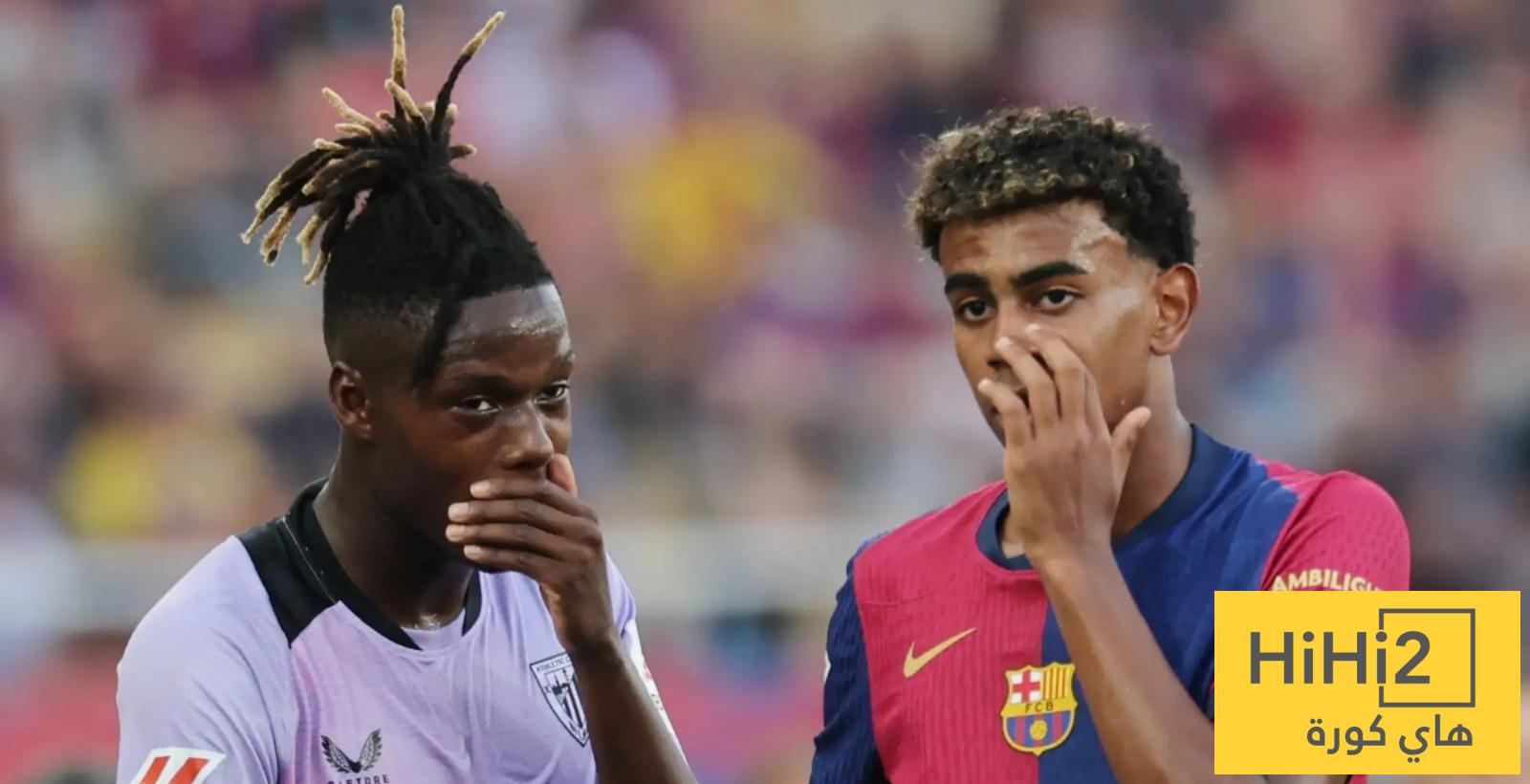مقارنة بين لامين يامال و نيكو ويليامز قبل مواجهة برشلونة وبلباو