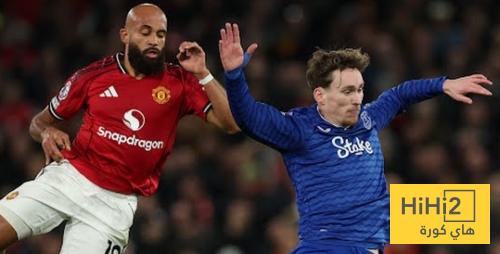 مانشستر يونايتد ينهي الشوط الاول متأخرا بهدف ضد ايفرتون