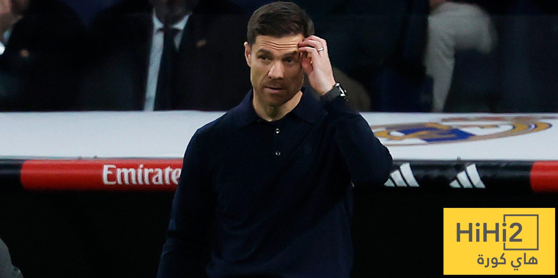 ألونسو يشكر اللاعبين بعد الهزيمة أمام السيتي