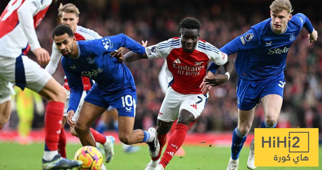 نتائج آخر خمس مباريات بين أرسنال وإيفرتون