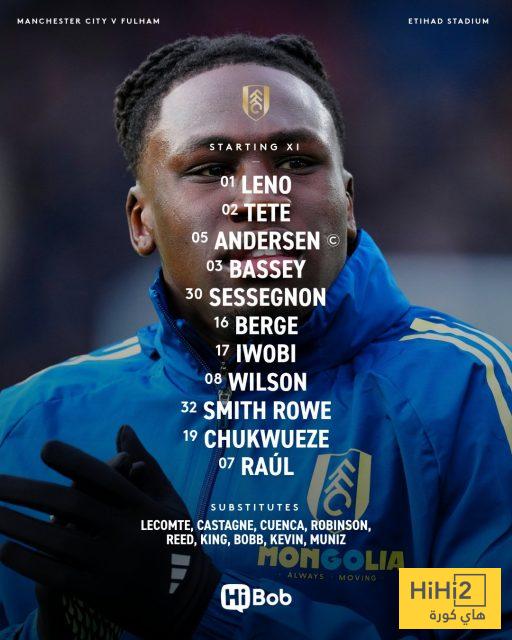 تشكيلة فولهام الرسمية للقاء مانشستر سيتي 2 تشكيلة فولهام الرسمية للقاء مانشستر سيتي 1