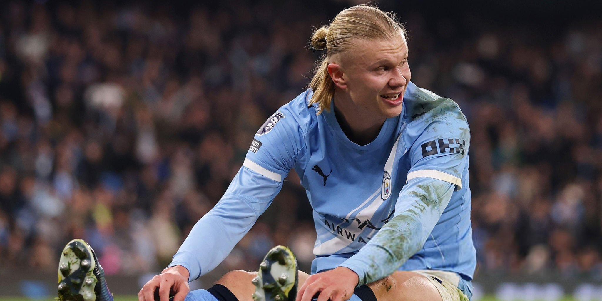 صورة.. لاعب ريال مدريد السابق يتسبب في إصابة هالاند بتدريبات السيتي!