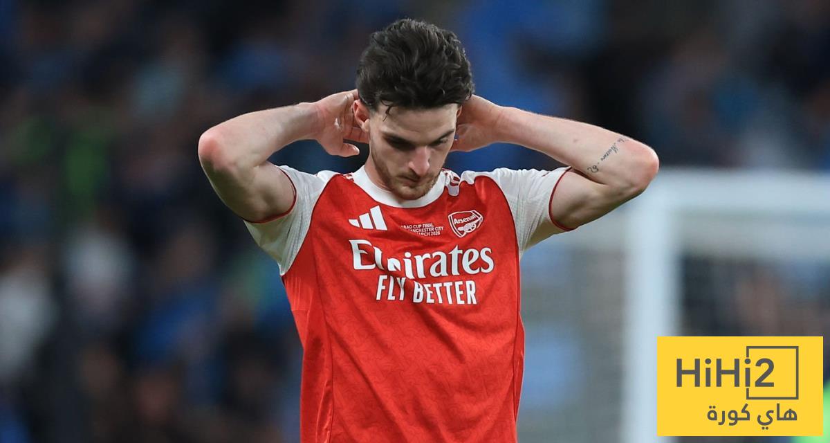 موقف ديكلان رايس من مباراة أرسنال وساوثهامبتون