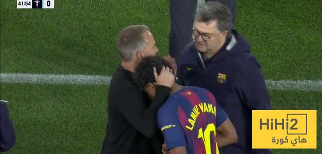 صورة .. رد فعل فليك على اصابة لامين