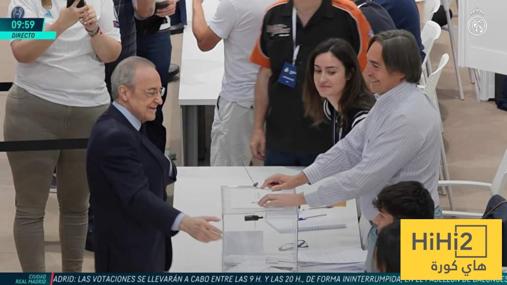 فلورنتينو بيريز يدلي بصوته وريكيلمي يواجه صافرات الاستهجان