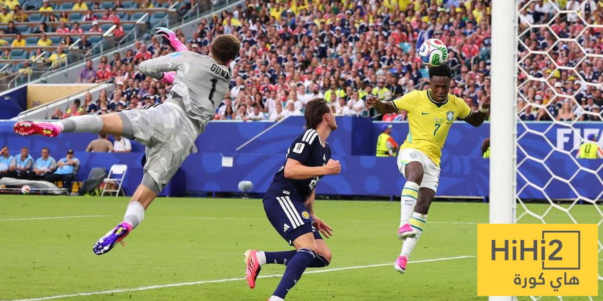 البرازيل تضيف الهدف الثالث أمام اسكتلندا