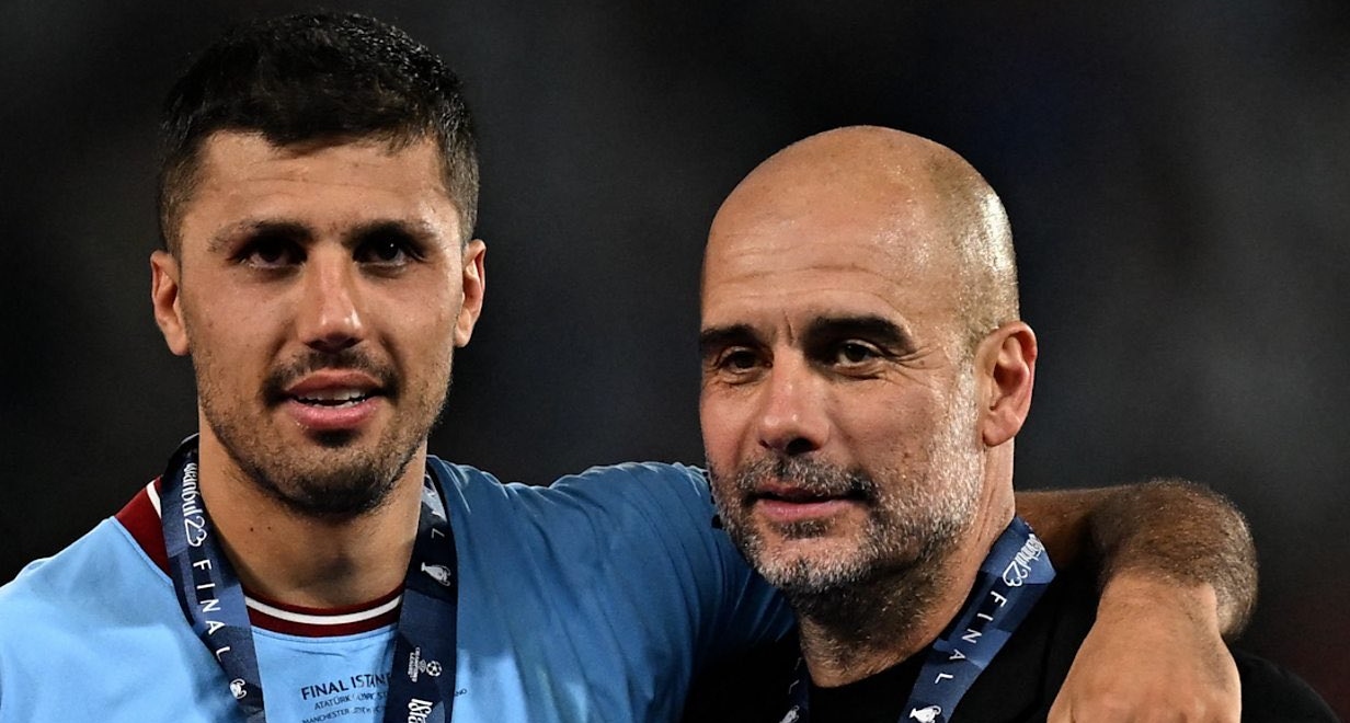 بيب جوارديولا حسم وجهة رودري بين برشلونة وريال مدريد