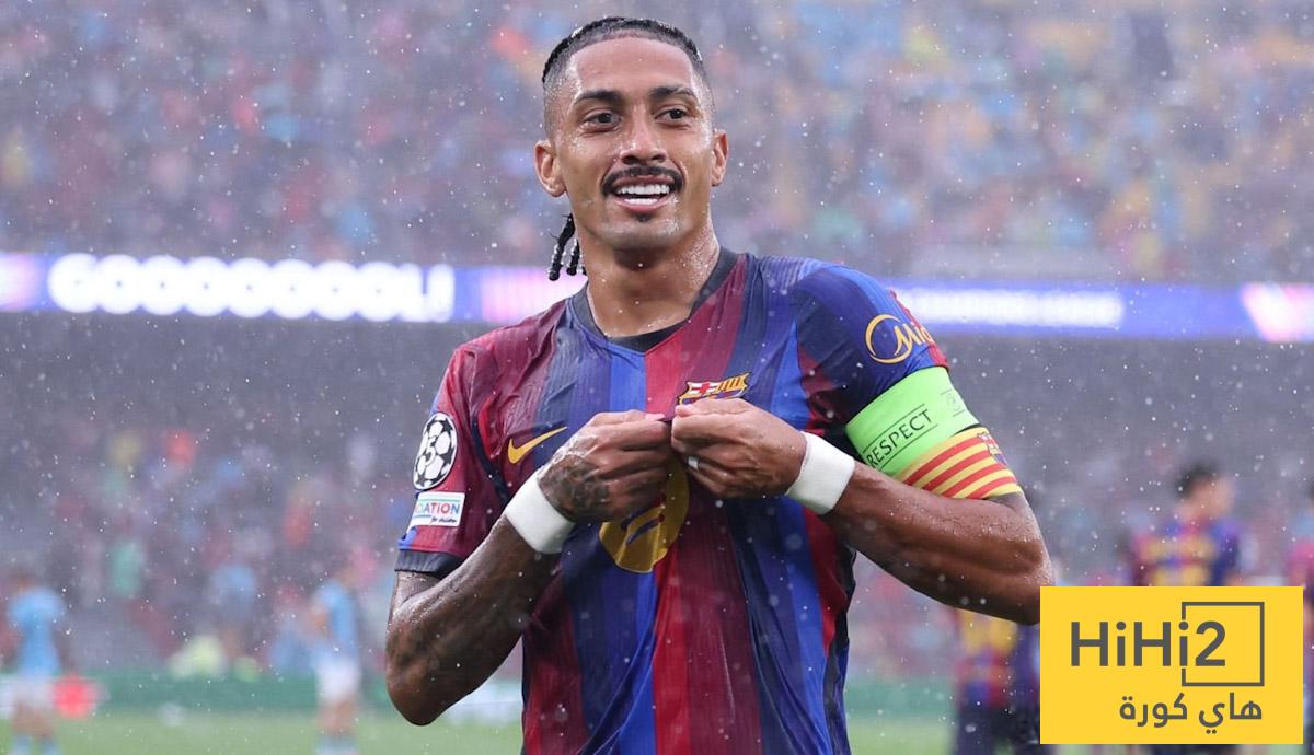 رافينيا يعادل أهداف نيمار مع برشلونة بدوري الأبطال